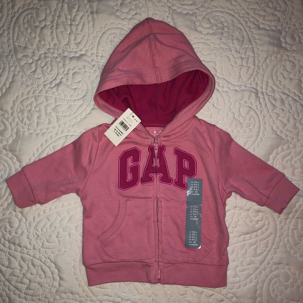 NWT!!! Baby Gap pink zip hoodie. 0-3mth